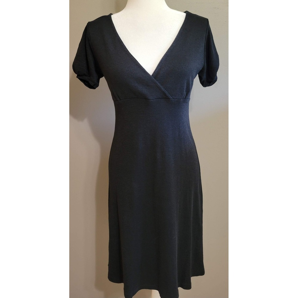 Michael Stars OS Black Crossover Vneck Dress
